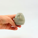 Linear Mini Bud Vase | Sage Striped Stoneware