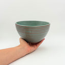 Ridged Ceramic Bowl | Turquoise and Raw Stoneware