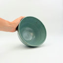 Large Ribbed Weighted Turquoise Bowl | Stoneware