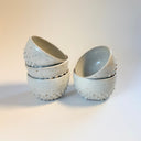 Set of Five White Mini Dotty Bowls