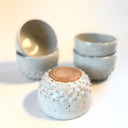 Set of Five White Mini Dotty Bowls