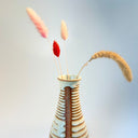 Striped Cream Bottle Vase 20 fl.oz