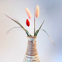 Striped Cream Bottle Vase 20 fl.oz